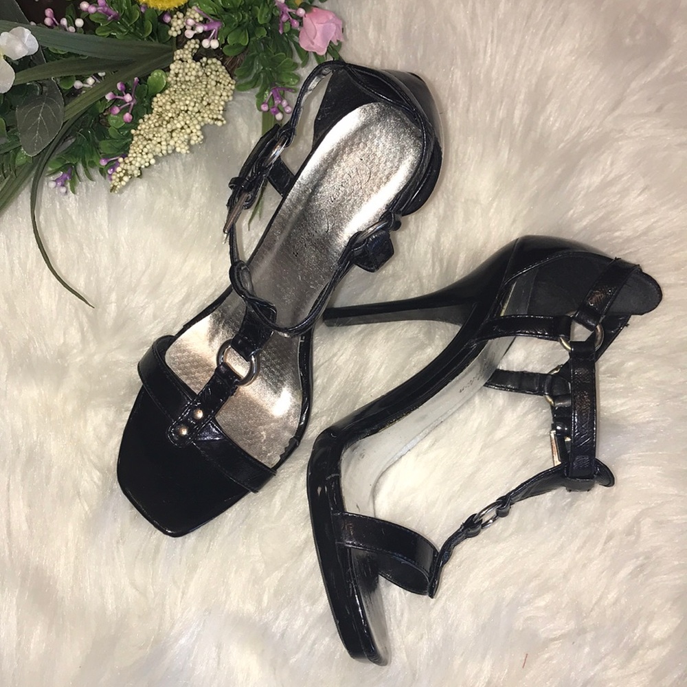 Black Metallic Heels